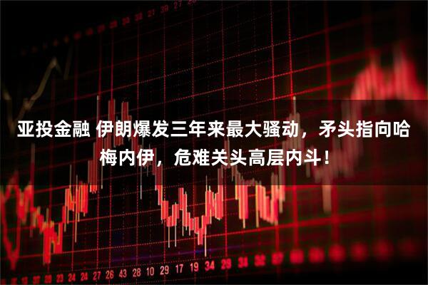 亚投金融 伊朗爆发三年来最大骚动,矛头指向哈梅内伊,危难关头高层内斗!